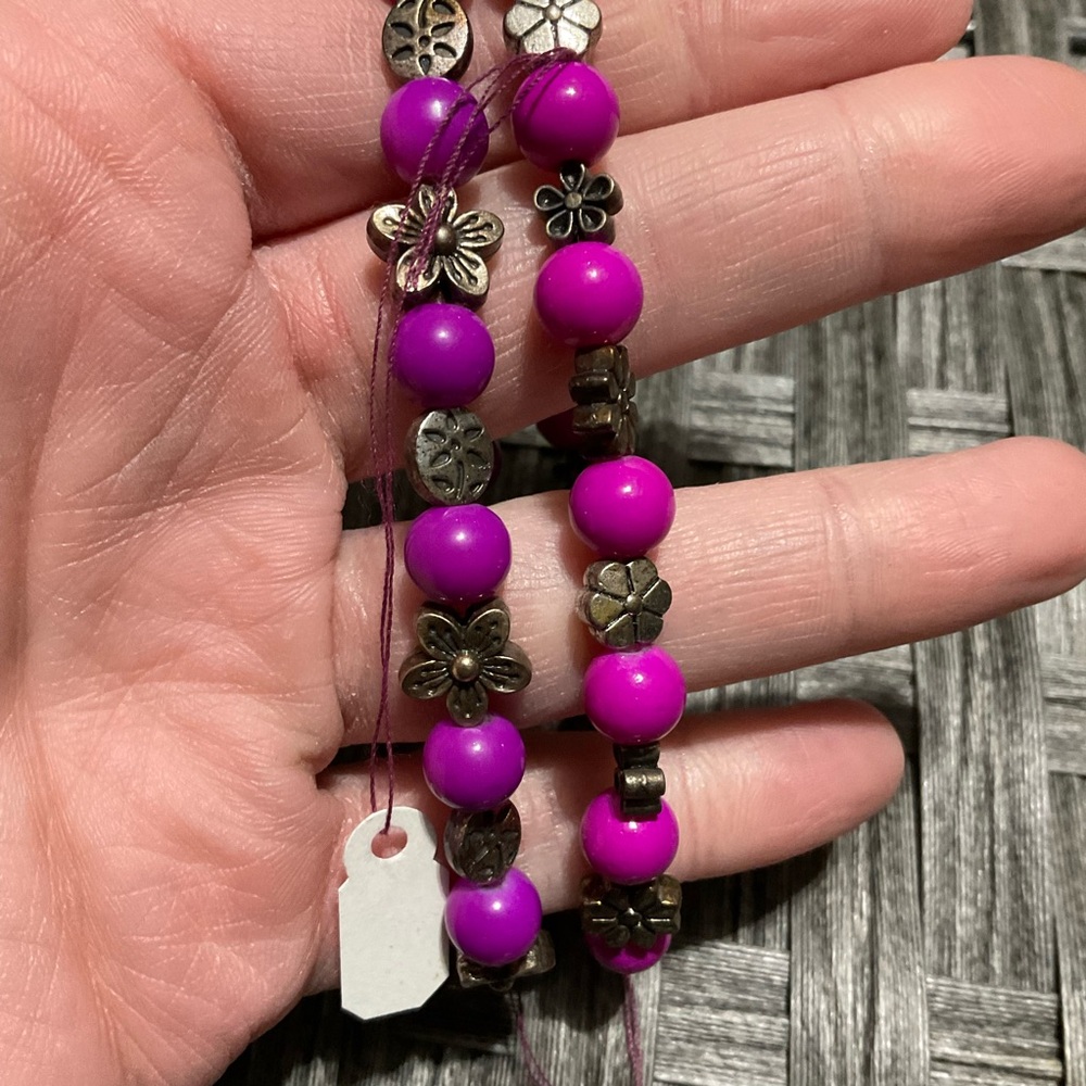 Purple spring bracelet set